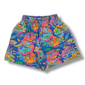 Vtg 80s 90s Ken Done Beachwear All Over Print Shorts Medium USA Summer Beach